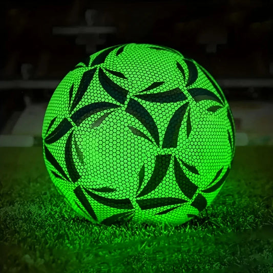 1Pro tamanho 5 bola de futebol, durável, costurado à máquina e brilho no design escuro para todos os climas jogar