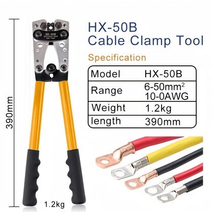 Alicate Crimpador Cabo Lug Terminal Compressão Alicadores Ferramentas Manuais Hex Crimp Tool HX-50B De 6 Até 50mm ² AWG 10-0