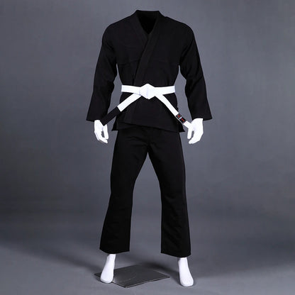 Brasileiro Jujitsu Gi Quimono Leve, Uniforme BJJ, Branco Azul Preto, 450Gsm