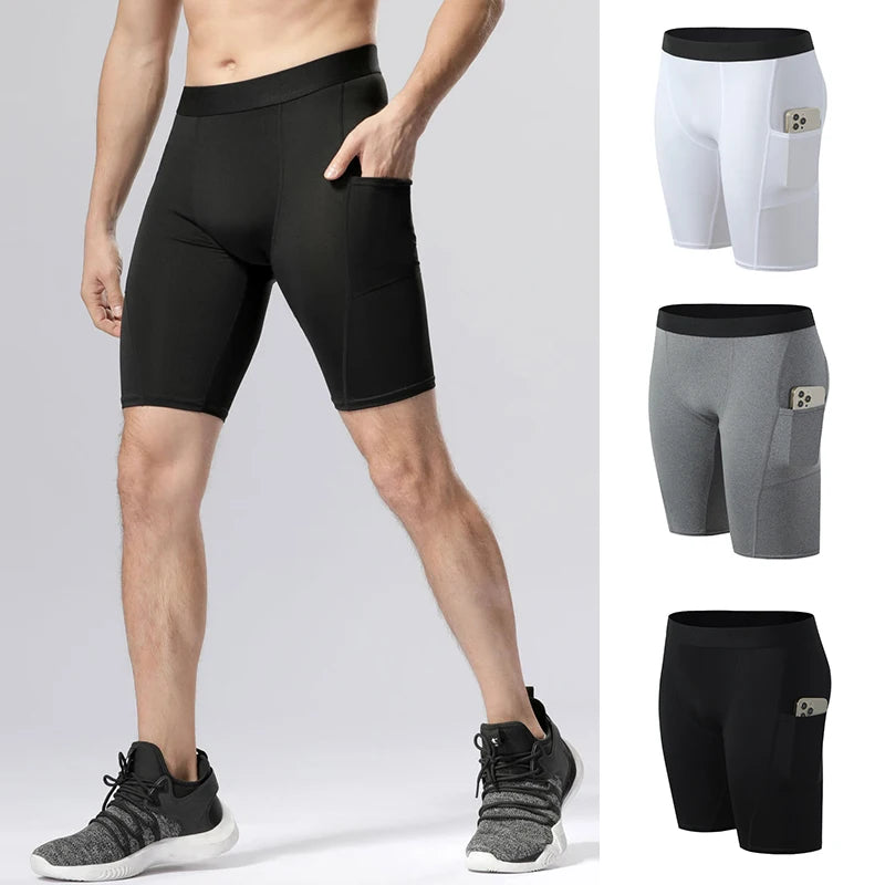 Calções de Compressão Crossfit Masculino, Calções de Ginásio, Fitness, Basquete, Calças Justas de Treino Masculinas, Roupa Corrida, Secagem Rápida, Verão