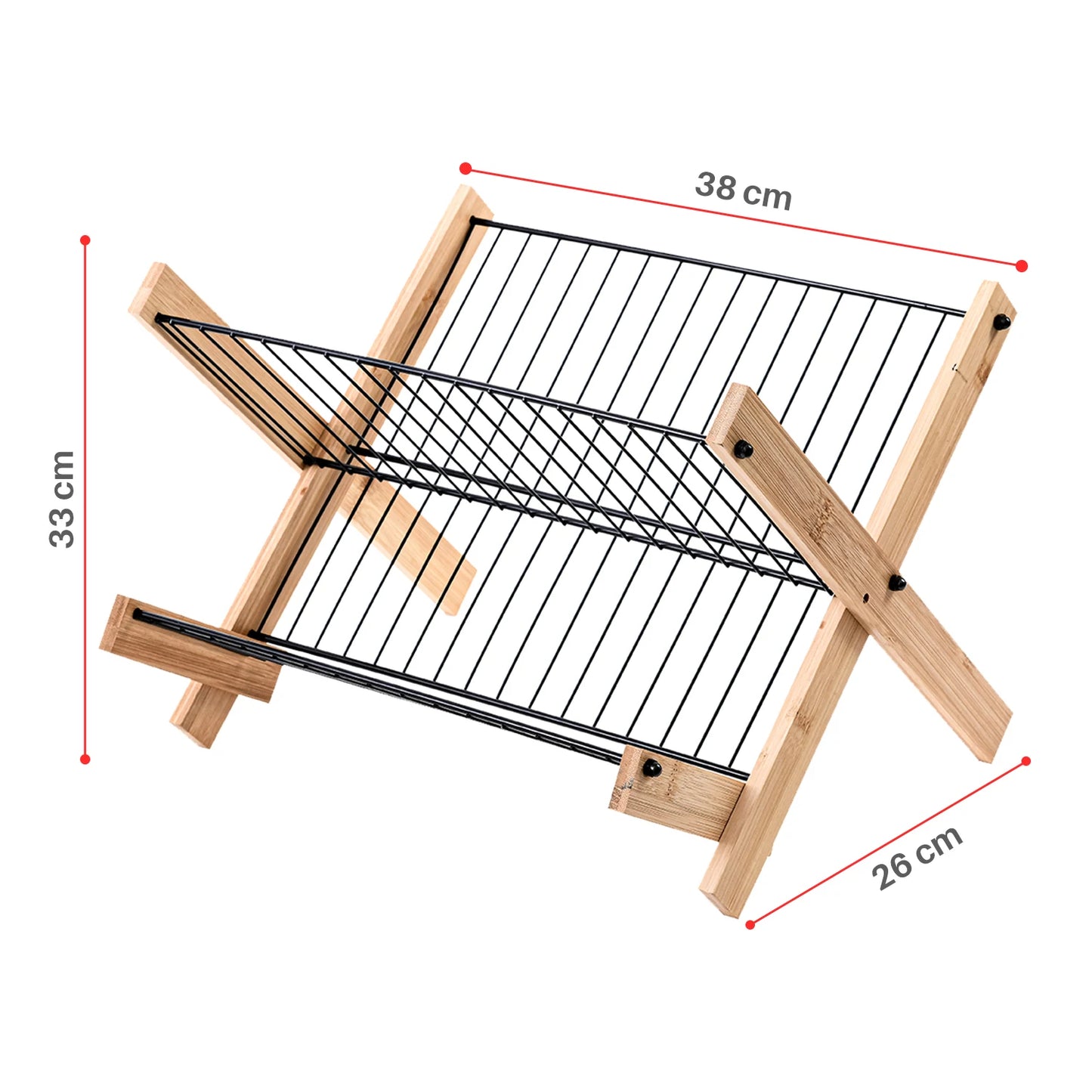 Escorredor De Louças Pratos Aramado Organizador Bambu Ferro - Dolce Home