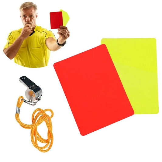 Futebol árbitro apito kit, ferramentas de cartão vermelho e amarelo, futebol profissional, futebol, equipamento de sobrevivência ao ar livre