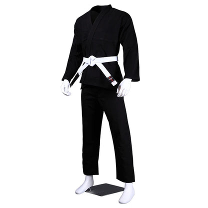 Brasileiro Jujitsu Gi Quimono Leve, Uniforme BJJ, Branco Azul Preto, 450Gsm