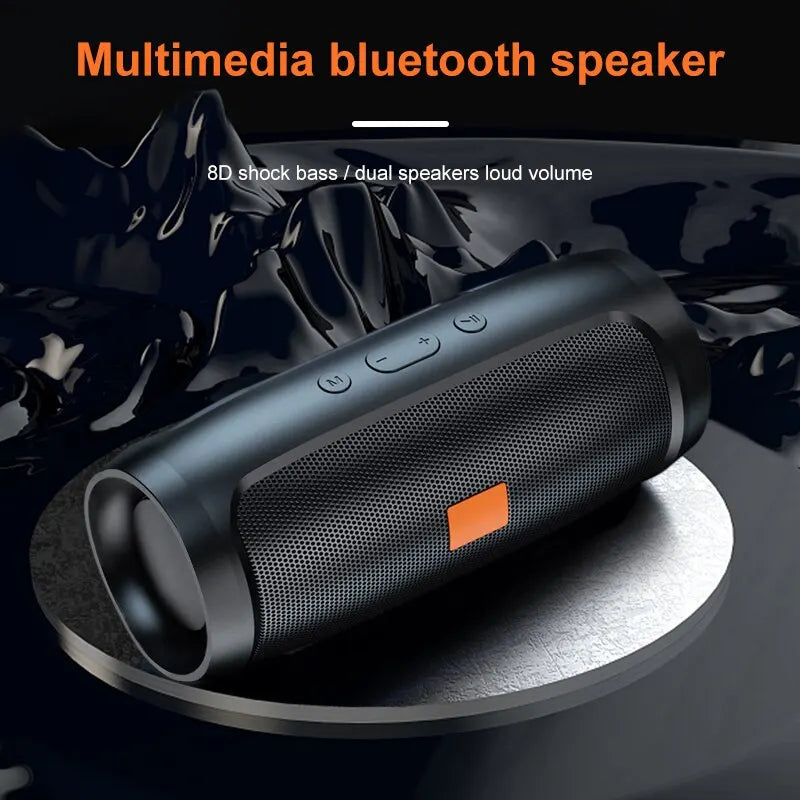 Sem fio portátil estéreo TWS Bluetooth Dual Speaker, leitor de música, subwoofer, impermeável, suporte de rádio FM, TF